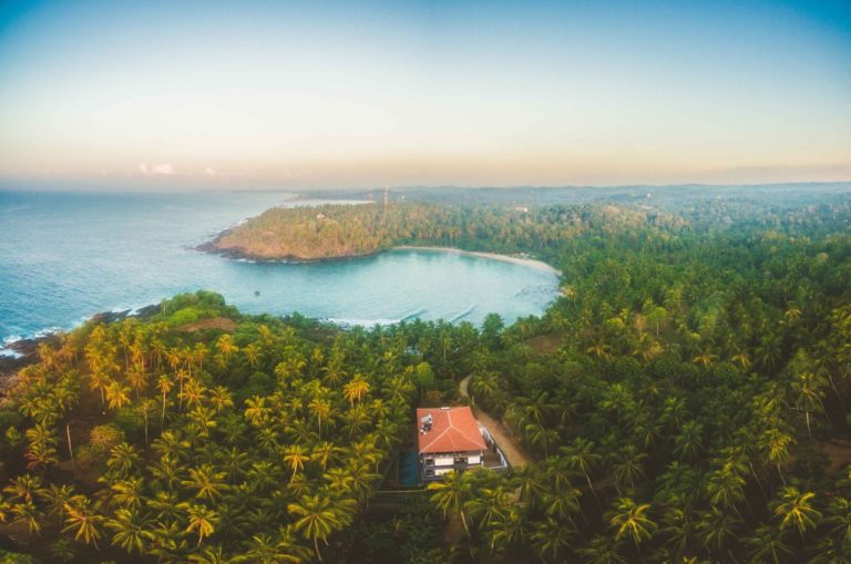 Sri Lanka Hiriketiya Jasper house exterior veiw bay drone 1280 hero